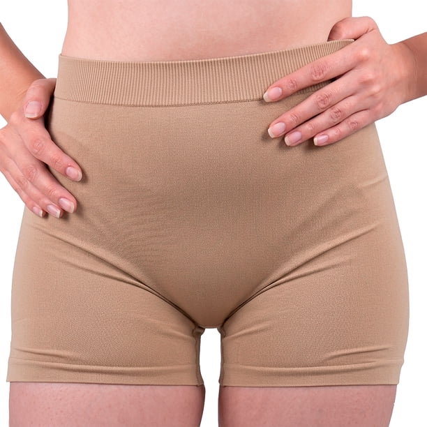 Short Deportivo Mujer Licra No Se Transparenta, Biker Ajustado, Cintura Elástica, Efecto Moldeador, Gym y Uso Diario, Color Beige