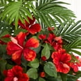 thumbnail image 4 of Nearly Natural 27in. Red Hibiscus and Areca Palm Artificial Plant in White Bowl, 4 of 4