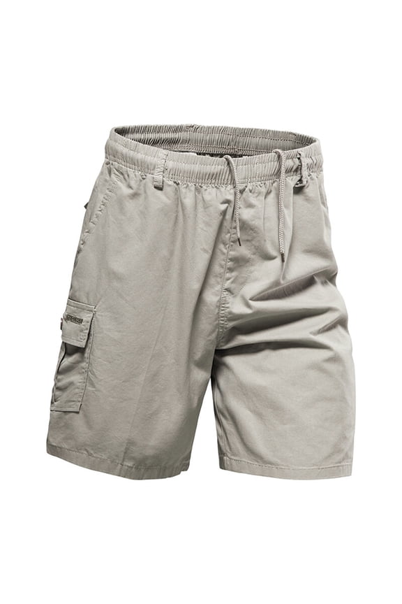 Mens Tactical Shorts Men's Stretch Cargo Shorts Casual with Drawstring Classic Fishing Hiking Outdoor Shorts Summer Short with Multi Pockets Gray,4XL