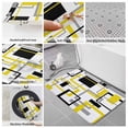 thumbnail image 6 of Yellow Black Geometric Bath Mat 3 Piece Bathroom Rug Set, Modern Simple Abstract Art Non Slip Bath Rug Contour Mat and Toilet Lid Cover, Absorbent Shower Mats Soft Bath Rugs and Mats Sets, 6 of 8