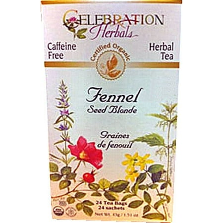 Celebration Herbals Fenouil Organic Seed Blonde Thé sans Caféine 24 sachets de thé à base de plantes