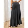 thumbnail image 5 of LYMAYTER Breathable Knit Maxi Skirts for Women's Casual Solid Color Elastic Swing Midi Skirt, 5 of 9