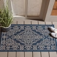 thumbnail image 2 of SAFAVIEH Courtyard Henrietta Medallion Indoor/Outdoor Area Rug, Navy/Beige, 2' x 3'7", 2 of 8