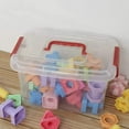 thumbnail image 4 of 5 L Plastic Storage Bin with Lid, Clear Transparent Box With Red Handles Set of 6, 4 of 6