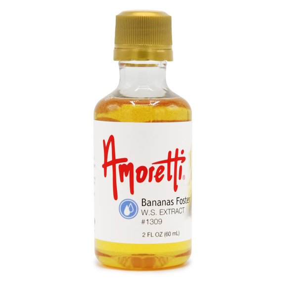 Amoretti - Natural Banana Foster Extract Water Soluble 2 oz - Highly Concentrated & Perfect For Pastry, Savory, Brewing, and more, Preservative Free, Vegan, Kosher Pareve, Keto Friendly