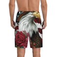 thumbnail image 4 of Lsque Eagle With Hat And Roses Mens Sleep Pajama Shorts,Short Pajama Pants, Cotton Ultra-Soft Knit-3X-Large, 4 of 9