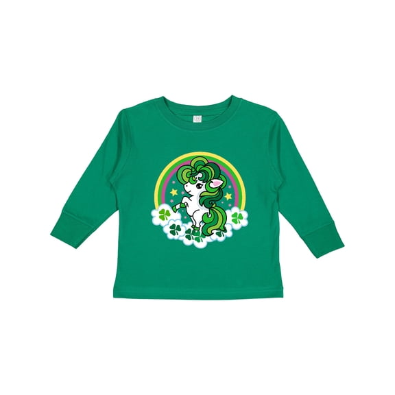 Inktastic Unicorn St Patricks Day Irish Girls Long Sleeve Toddler T-Shirt