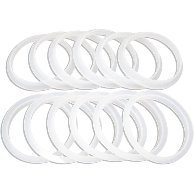 County Line Kitchen - Reusable Silicone Seals for Ball Plastic Mason Jar Lids - Wide Mouth, 12 Pack