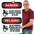 thumbnail image 2 of Do Not Operate Without Guards In Place Bilingual Sign, OSHA Danger Sign, 24x36 Corrugated Plastic, 2 of 7