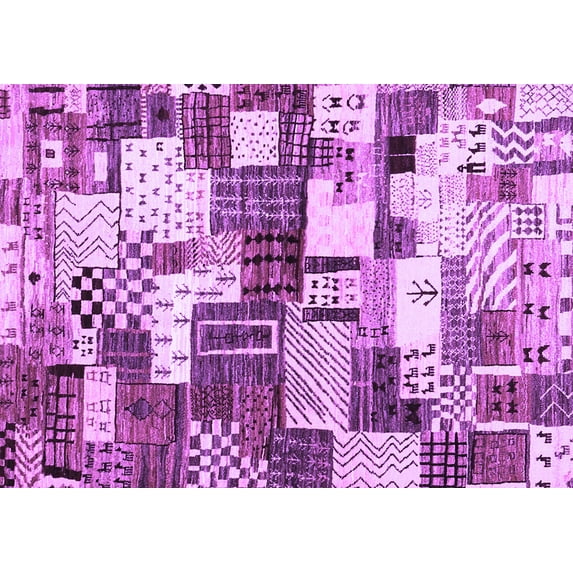 Ahgly Company Indoor Rectangle Southwestern Purple Country Area Rugs, 8' x 12'
