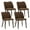 Darkbrown, variant on AFO Mid Century Modern Dining Chairs Set of 6, Upholstered Parson Fabric Side Chairs with Rubberwood Legs, Green