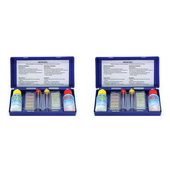 2X Pool and Spa Water Test Kits, PH and Free Chlorine Water Chemistry Test Kits,Acid-Base Water Test Box