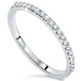 thumbnail image 2 of Pompeii 1/8ct 14k White Gold Diamond Engagement Band Wedding Stackable Prong Womens Ring, 2 of 3