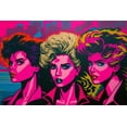 thumbnail image 1 of 24x36 gallery poster, 1980s neon Synth pop girls in the New Wave style p2, 1 of 1