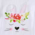 thumbnail image 6 of Douhoow Toddler Girl Easter Clothes Set Cartoon Bunny Print Fly Sleeve Tops Rainbow Flare Pants, 6 of 9