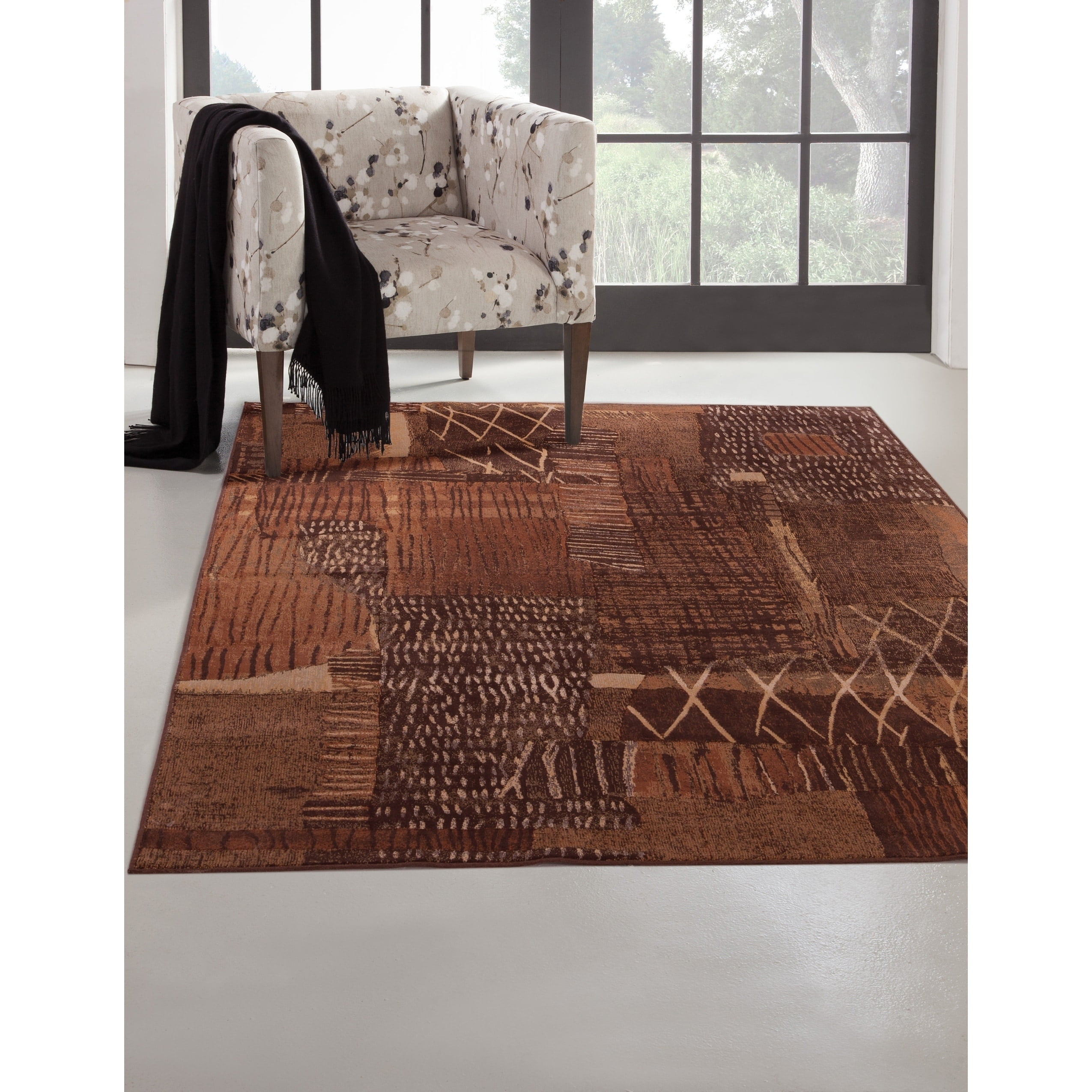 Greyson Living Mohave Rust/ Brown/ Gold Viscose Area Rug by 5'3" x 7'6