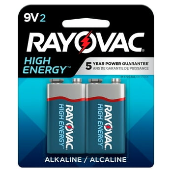 Rayovac High Energy 9V Alkaline Batteries, 2 count