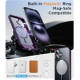 thumbnail image 3 of Magnetic Compatible with iPhone 16 Plus Case, [Built-in Invisible Kickstand][Compatible with MagSafe] [Military Grade Shockproof] Slim Translucent Matte Phone Case for iPhone 16 Plus 6.7" Purple, 3 of 7