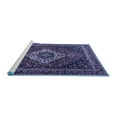 thumbnail image 2 of Ahgly Company Machine Washable Indoor Round Medallion Blue Traditional Area Rugs, 5' Round, 2 of 4