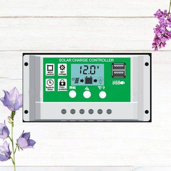 Toddmomy Solar Charge Controller 1Set with Lcd Display for Lithium Iron Phosphate Battery Solar Power Generation