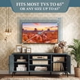 thumbnail image 5 of Mid Century Modern TV Stand for TVs up to 65 Inch, Entertainment Center with 2 Door & Open Shelf for Living Room, Bedroom,Turquoise, 5 of 8