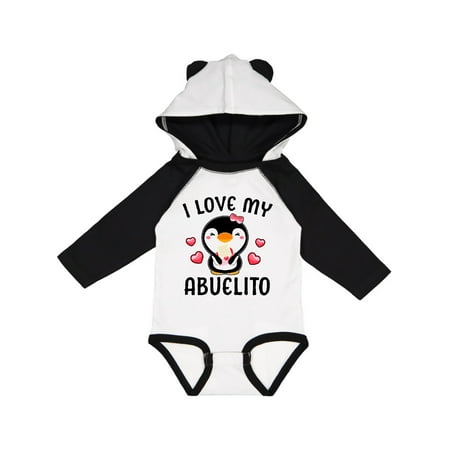 

Inktastic I Love My Abuelito with Cute Penguin and Hearts Gift Baby Girl Long Sleeve Bodysuit