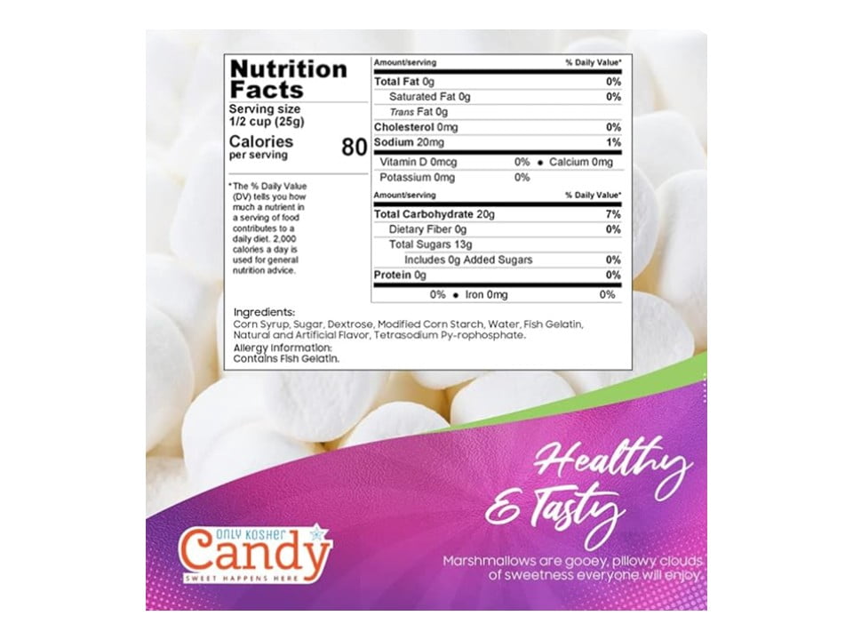 (2 pack) Paskesz Mini White Marshmallows, 8 oz