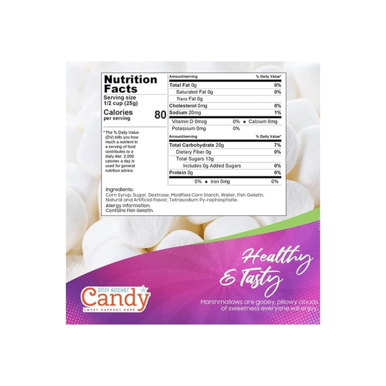 Paskesz Mini Marshmallows 8 oz, Small Soft Marshmallows for