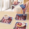 thumbnail image 5 of American Flag Pot Holders for Kitchen Heatproof Potholder, 5 Pack Red Blue Star Stripe Patriotic Floral Bird Hot Pads Multipurpose Oven Pads Cloth Potholders Trivet for Cooking Baking, 5 of 8