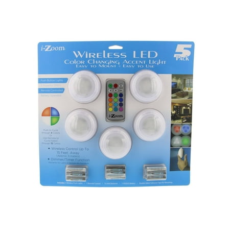 I Zoom Wireless Led Color Changing Push Lights With Remote Control I Zoom Wireless Led Color Changing Push Lights With Remote Control 5 Pack Ideal For Holiday Mood Accent Special Event Lighting