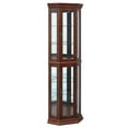 thumbnail image 6 of BELLEZE Lorona Floor Standing 5 Sided Lighted Corner Curio Cabinet, Walnut, 6 of 6
