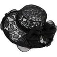 thumbnail image 2 of Women’s Lace Organza Bow Hat Wide Brim Fascinator Bucket Hat Cocktail Tea Party Bridal Wedding Church Hat, 2 of 7