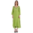 thumbnail image 1 of Bimba Women Ethnic Kurti Set A-Line Embroidery Kurta With Palazzo Pant Indian Festive Wear, 1 of 7