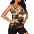 thumbnail image 2 of Daiia Vintage Peonies Rustic Charm Printed Womens Workout Tops for Women Quick-dry Tank Tops Mesh Yoga Shirts Athletic Running Tank Tops Sleeveless Gym Clothes-X-Large, 2 of 7
