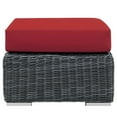 thumbnail image 3 of Modway Summon Aluminum and Rattan Patio Ottoman in Canvas/Red, 3 of 3