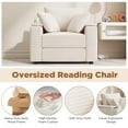 thumbnail image 4 of YODOLLA Oversized Accent Chair with Storage Ottoman , Single Sleeper Sofa Armchair with 3 Pillows, Lounge Sofa Bed in White, 4 of 9