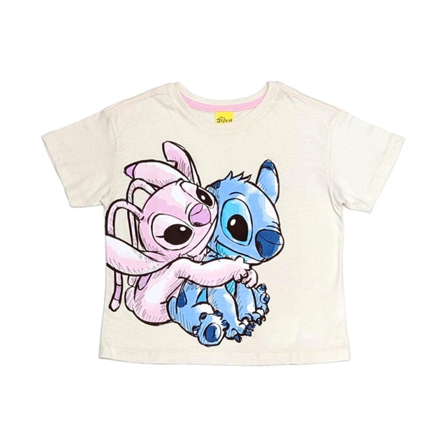Playera Lilo y Stitch Para Niña Manga Corta Estampado Talla 2 Beige
