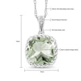 thumbnail image 6 of Gem Stone King 10K White Gold Green Prasiolite and Diamond Pendant Necklace for Women (2.07 Ct Cushion Cut 8MM with 18 inch Chain), 6 of 6
