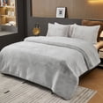thumbnail image 2 of Eurhowing 71"x91" Fleece Throw Blanket for Couch, Super Soft Cozy Ribbed Blankets, Warm Fluffy Microfiber Bed Sofa Decor Blanket, Light Gray, 2 of 11