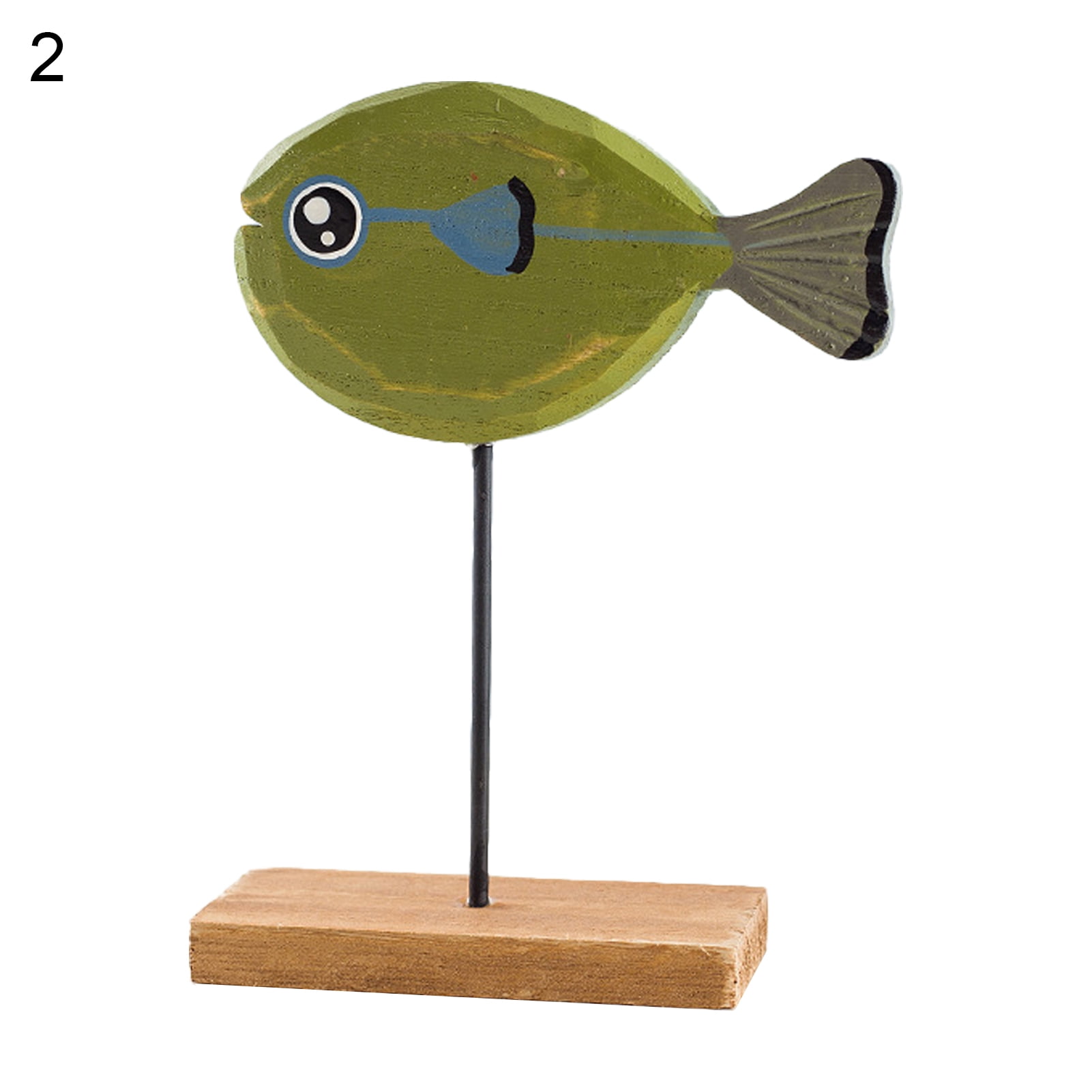 Grandest Birch Fish Statue Exquisite Stable Wood Fish Table