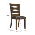 thumbnail image 7 of Lexicon Darla 19.5" Transitional Wood Dining Room Side Chair in Brown (Set of 2), 7 of 7