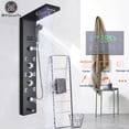 thumbnail image 2 of LED Light Shower Panel Waterfall Rain Digital Display Shower Faucet Set SPA Massage Jet Bathroom Column Mixer Tap Tower System, 2 of 5