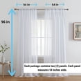 thumbnail image 4 of THD Zoey Faux Linen Textured Semi Sheer Window Rod Pocket Thick Curtains Drapery Panels, 2 Panels, 4 of 9