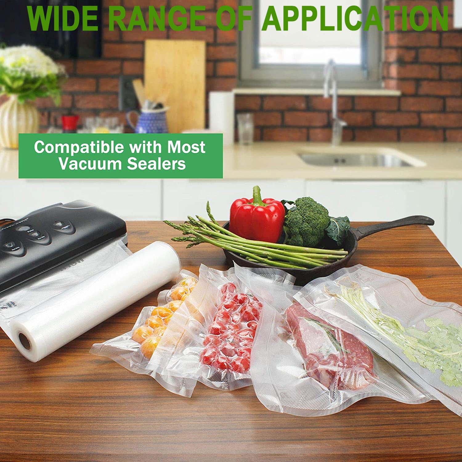 Funnyleaf 11 x 150' Food Vacuum Seal Roll Bags Keeper with Cutter, Ideal  Vacuum Sealer Bags for Food Save, Commercial Grade, BPA Free, Great for  Meal
