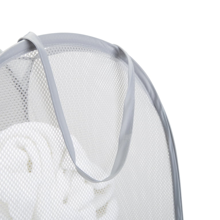 Mainstays Dual Pop-Up Mesh Laundry Hamper, Gray photo 6