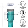 thumbnail image 4 of 40oz Tumbler with Handle and Straw, Vacuum Insulated Stainless Steel Travel Mug, Fits Car Cup Holder, Abstract Colorful Print, 4 of 6
