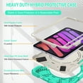 thumbnail image 5 of For iPad Mini 7th/6th Generation 8.3 inch 2024/2021 Case, 360 Rotatable Handle Stand, Shoulder Strap, Drop-Proof Design, Mint Green, 5 of 7