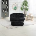 thumbnail image 4 of Bean Bag Chair with Footstool, Comfort Loungeger High Back Bean Bag Chair for Adults, Plush Lazy Sofa Oversized Armchai for Living Room Bedroom Game Room, Black, 4 of 9
