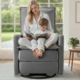 thumbnail image 6 of Gelloan Upholstered Swivel Glider and Recliner Nursery Chair,Grey, 6 of 7