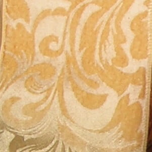 The Ribbon People Gold and Ivory Floral Wired Craft Ribbon 6" x 20 Yards